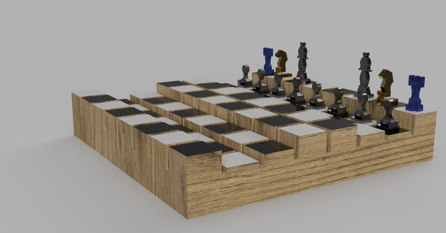 棋盘和棋子，但没有国王和皇后